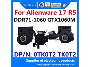 Laptop New original CPU\/Graphics Cooling Heatsink Fan Assembly For Dell Alienware 17 R5 ALW17 R5 DDR71 GTX1060M 0TK0T2 TK0T2 Laptop New original CPU\/Graphics Cooling Heatsink Fan Assembly For Dell Alienware 17 R5 ALW17 R5 DDR71 GTX1060M 0TK0T2 TK0T2
