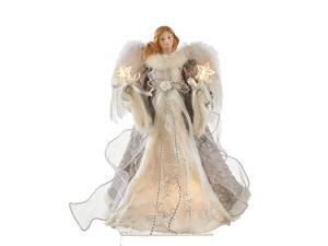 Silver And Grey Angel Christmas Tree Topper 14 Inch UL2223 New