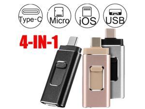 New Flash Drive USB Memory Stick HD USB 3.0 Disk 4 in 1 For IOS iPhone Android Type C PC OTG 8GB/16GB/32GB/64GB/128GB New Flash Drive USB Memory Stick HD USB 3.0 Disk 4 in 1 For IOS iPhone Android Type C PC OTG 8GB/16GB/32GB/64GB/128GB