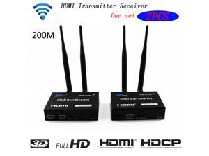 2.4G/5GHz Wireless Transmission HDMI Extender Transmitter Receiver Video Converter 200M (656FT) Wireless Wifi HDMI Sender DVD PC to TV