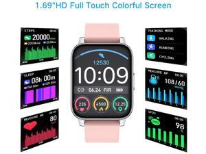 Smart Watch 2021 Ver Watches for Men Women, Fitness Tracker 1.69" Touch Screen Smartwatch Fitness Watch Heart Rate Monitor, IP67 Waterproof Pedometer Activity Tracker Sleep Monitor for Android iPhone