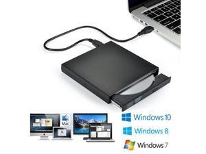 External USB2.0 CD Drive, Protable External DVD Drive, USB Slim Portable CD-RW DVD-R Combo Burner Writer Player for Laptop Notebook PC Desktop Computer, Black