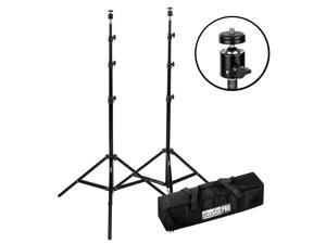 Fovitec - 2 x 7'6" VR Gaming Lighthouse Mount Stand Kit - [HTC Vive and Oculus Rift Compatible][Adjustable Ball Heads][Includes Carrying Bag]