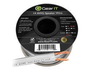14AWG Speaker Wire, GearIT Pro Series 14 AWG Gauge Speaker Wire Cable (100 Feet / 30.48 Meters) Great Use for Home Theater Speakers and Car Speakers White 100 Feet
