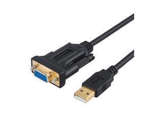 USB to RS232 Adapter with FTDI Chipset, CableCreation 3.3 ft DB9 Serial Converter Cable for Windows 10, 8.1, 8, 7, Vista, XP, 2000, Linux, Mac OS X 10.6 and Above,Black 3.3ft/1M