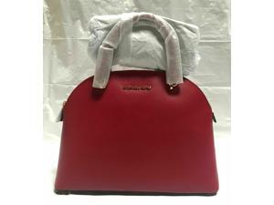 MICHAEL KORS EMMY DOME LARGE SATCHEL SMOOTH LEATHER SHOULDER BAG RED SCARLET MICHAEL KORS EMMY DOME LARGE SATCHEL SMOOTH LEATHER SHOULDER BAG RED SCARLET