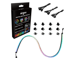 NEON Addressable RGB LED Strip for PC, Airgoo 1x31.5inch WS2812B RGBIC Rainbow Magnetic ARGB Strip for Aura SYNC, Gigabyte RGB Fusion, MSI Mystic Light Sync, with 12pcs Strong Magnetic Brackets NEON Addressable RGB LED Strip for PC, Airgoo 1x31.5inch WS2812B RGBIC Rainbow Magnetic ARGB Strip for Aura SYNC, Gigabyte RGB Fusion, MSI Mystic Light Sync, with 12pcs Strong Magnetic Brackets