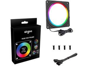 RGB 120mm Fan Halo, Airgoo 1 Pack 12v 4-pin RGB Fan Frame for 120mm PC Case Fan Without Lighting, for ASUS Aura RGB, MSI Mystic Light, ASROCK Aura RGB Motherboard RGB 120mm Fan Halo, Airgoo 1 Pack 12v 4-pin RGB Fan Frame for 120mm PC Case Fan Without Lighting, for ASUS Aura RGB, MSI Mystic Light, ASROCK Aura RGB Motherboard