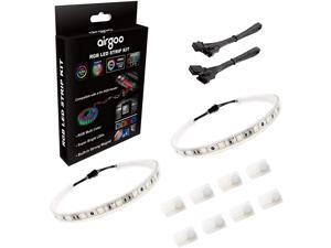 PC RGB LED Strip Light, Easy Install with 8pcs Strong Magnetic Clips, White Silicone Housing 2PCS Strips 42LEDs for 12V 4-Pin RGB LED Header, ASUS Aura RGB, MSI Mystic Light, Gigabyte RGB Funsion M/B PC RGB LED Strip Light, Easy Install with 8pcs Strong Magnetic Clips, White Silicone Housing 2PCS Strips 42LEDs for 12V 4-Pin RGB LED Header, ASUS Aura RGB, MSI Mystic Light, Gigabyte RGB Funsion M/B