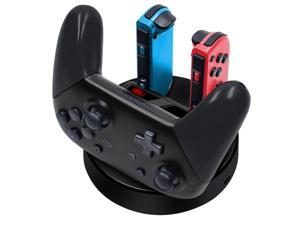 Nintendo Switch Charger Charging Station, 4 in 1 Nintendo Switch Joycon Controller Charger Charging Dock Stand with Type C Charging Cable Nintendo Switch Charger Charging Station, 4 in 1 Nintendo Switch Joycon Controller Charger Charging Dock Stand with Type C Charging Cable