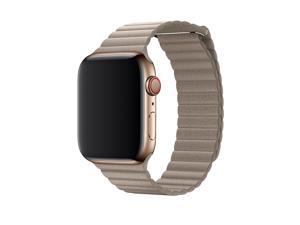 Apple 44mm Leather Loop for Apple Watch Medium (Magnetic Closure, Leather Band) Stone - MTHC2AM/A Apple 44mm Leather Loop for Apple Watch Medium (Magnetic Closure, Leather Band) Stone - MTHC2AM/A