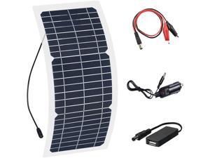 XINPUGUANG Flexible Solar Panel, 10W 12V Monocrystalline Silicon PV Module with Alligator Clip Cable for RVs Car Boats, Battery Charging, Boat Cabin XINPUGUANG Flexible Solar Panel, 10W 12V Monocrystalline Silicon PV Module with Alligator Clip Cable for RVs Car Boats, Battery Charging, Boat Cabin