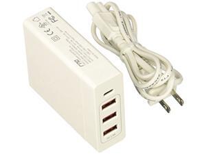 RND 72W Smart Travel Charger with One Type-C (USB-C) Port and Three USB Ports Compatible with: Apple MacBook, Google Pixel, LG, Samsung Galaxy (S10, S9, S8, Note) and All Type C Devices (White) RND 72W Smart Travel Charger with One Type-C (USB-C) Port and Three USB Ports Compatible with: Apple MacBook, Google Pixel, LG, Samsung Galaxy (S10, S9, S8, Note) and All Type C Devices (White)