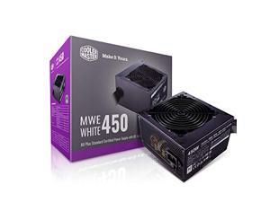 Cooler Master MWE 450 White 80+ White 450W PSU with HDB Silent 120mm Fan, Single V Rail, Flat Black Cables