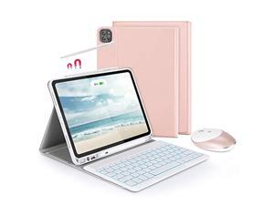 Bluetooth Backlit Keyboard Case with 2.4 G + Bluetooth Mouse for iPad Pro 11" 2021/2018/2020 (1st / 2nd / 3rd Gen), Jelly Comb Keyboard Case with Dual Mode Mice, Rose Gold Bluetooth Backlit Keyboard Case with 2.4 G + Bluetooth Mouse for iPad Pro 11" 2021/2018/2020 (1st / 2nd / 3rd Gen), Jelly Comb Keyboard Case with Dual Mode Mice, Rose Gold
