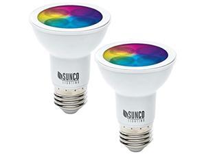 Sunco Lighting 2 Pack WiFi LED Smart Bulb, PAR20, 5W, Color Changing (RGB & CCT), Dimmable, Compatible with Amazon Alexa & Google Assistant - No Hub Required Sunco Lighting 2 Pack WiFi LED Smart Bulb, PAR20, 5W, Color Changing (RGB & CCT), Dimmable, Compatible with Amazon Alexa & Google Assistant - No Hub Required