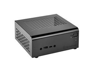 SilverStone Technology Mini-STX Computer Case, VESA Support, Metal Black (VT01B)