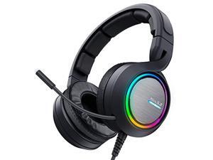 ABKONCORE B1000R Gaming Headset with True 5.2 Surround Sound for PC, Laptop, USB Headset with Noise-Cancelling Microphone, Gaming Headphones with Bass Vibration, RGB LED Light, in-line Controller ABKONCORE B1000R Gaming Headset with True 5.2 Surround Sound for PC, Laptop, USB Headset with Noise-Cancelling Microphone, Gaming Headphones with Bass Vibration, RGB LED Light, in-line Controller
