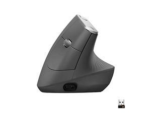 Logitech MX Vertical Wireless Mouse  Advanced Ergonomic Design Reduces Muscle Strain Control and Move Content Between 3 Windows and Apple Computers Bluetooth or USB Rechargeable Graphite