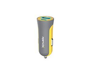 RapidX X2PD Compact & Fast Dual Car Charger with 30W USB-C PD - Yellow RapidX X2PD Compact & Fast Dual Car Charger with 30W USB-C PD - Yellow