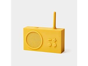 Lexon Tykho 3 FM Radio, Bluetooth Speaker, 5W, Splash Proof IPX4, Autonomy 20 Hours, Silicone Rubber Case - Yellow