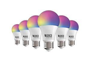 Sunco Lighting 6 Pack WiFi LED Smart Bulb, A19, 6W, Color Changing (RGB & CCT), Dimmable, 480 LM, Compatible with Amazon Alexa & Google Assistant - No Hub Required Sunco Lighting 6 Pack WiFi LED Smart Bulb, A19, 6W, Color Changing (RGB & CCT), Dimmable, 480 LM, Compatible with Amazon Alexa & Google Assistant - No Hub Required