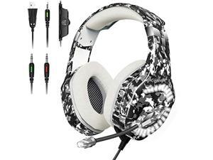 ONIKUMA Gaming Headset for PS5, PS4, Xbox One Headset with Noise Canceliing Mic, 7.1 Surround Sound, LED Light, Over-Ear Headphones Compatible with PC, PS5, PS4, Xbox One, Laptop, Mac ONIKUMA Gaming Headset for PS5, PS4, Xbox One Headset with Noise Canceliing Mic, 7.1 Surround Sound, LED Light, Over-Ear Headphones Compatible with PC, PS5, PS4, Xbox One, Laptop, Mac
