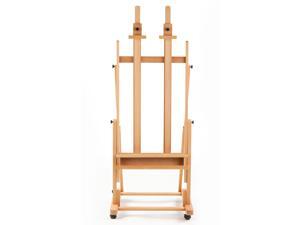 Studio Easel for Extra-large Canvases, Beech Wood Floor Easel with Locking Wheels, Tilting Design, Accessories Tray (ARTSNFE5) Studio Easel for Extra-large Canvases, Beech Wood Floor Easel with Locking Wheels, Tilting Design, Accessories Tray (ARTSNFE5)