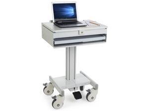 Displays2go Mobile Computer Carts, Locking Drawer, Height Adjustable, Steel, Plastic & MDF Construction – Gray (DWMDCOM) (DWMDC0M) Displays2go Mobile Computer Carts, Locking Drawer, Height Adjustable, Steel, Plastic & MDF Construction – Gray (DWMDCOM) (DWMDC0M)