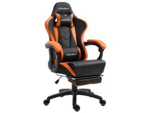 Dowinx Gaming Chair Ergonomic Racing Style Recliner with Massage Lumbar Support, Office Armchair for Computer PU Leather E-Sports Gamer Chairs with Retractable Footrest (Black&Orange) Dowinx Gaming Chair Ergonomic Racing Style Recliner with Massage Lumbar Support, Office Armchair for Computer PU Leather E-Sports Gamer Chairs with Retractable Footrest (Black&Orange)