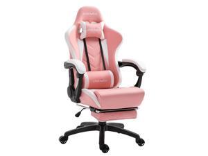 Dowinx Gaming Chair Ergonomic Racing Style Recliner with Massage Lumbar Support, Office Armchair for Computer PU Leather E-Sports Gamer Chairs with Retractable Footrest (White&Pink) Dowinx Gaming Chair Ergonomic Racing Style Recliner with Massage Lumbar Support, Office Armchair for Computer PU Leather E-Sports Gamer Chairs with Retractable Footrest (White&Pink)