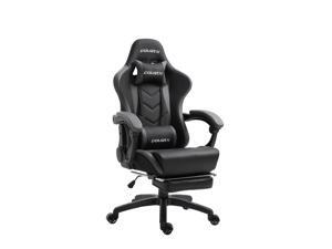 Dowinx Gaming Chair Ergonomic Office Recliner for Computer with Massage Lumbar Support, Racing Style Armchair PU Leather E-Sports Gamer Chairs with Retractable Footrest (Black&Gray) Dowinx Gaming Chair Ergonomic Office Recliner for Computer with Massage Lumbar Support, Racing Style Armchair PU Leather E-Sports Gamer Chairs with Retractable Footrest (Black&Gray)