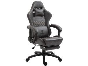 Dowinx Gaming Chair Office Chair PC Chair with Massage Lumbar Support, Vantage Style PU Leather High Back Adjustable Swivel Task Chair with Footrest (Light Grey) Dowinx Gaming Chair Office Chair PC Chair with Massage Lumbar Support, Vantage Style PU Leather High Back Adjustable Swivel Task Chair with Footrest (Light Grey)