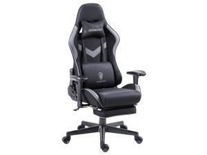 Dowinx Gaming Chair Breathable Fabric Office Chair with Massage Lumbar Support, High Back Ergonomic Comouter Chair Adjustable Swivel Task Chair with Footrest (Black)