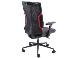 Dowinx Gaming Office Chair With 3D Armrests, Breathable Mesh Desk Chairs Headrest, Low-Back Ergonomic Chair with Lumbar Support and Reclines, Perforated Leather Task Chair for Office Home Black Red