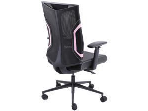Dowinx Gaming Office Chair With 3D Armrests, Breathable Mesh Desk Chairs Headrest, Low-Back Ergonomic Chair with Lumbar Support and Reclines, Perforated Leather Task Chair for Office Home Black Pink