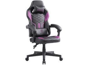 Dowinx Gaming Chair with Pocket Spring Cushion, Ergonomic Computer Chair High Back, Reclining Game Chair Pu Leather 400LBS, Purple