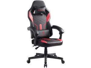 Dowinx Gaming Chair with Pocket Spring Cushion, Ergonomic Computer Chair High Back, Reclining Game Chair Pu Leather 400LBS, Red