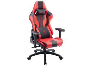 Dowinx Gaming Chair with Pocket Spring Cushion, Ergonomic Computer Chair Office Chair with Headrest, Pu Leather Game Chair with Massage Lumbar Support 350LBS, Black and Red