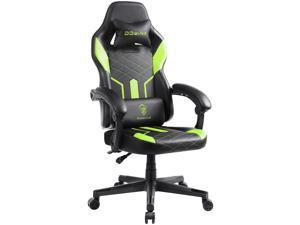Dowinx Gaming Chair with Pocket Spring Cushion, Ergonomic Computer Chair High Back, Reclining Massage Game Chair Pu Leather 350LBS, Green
