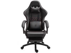 Dowinx PU Leather Gaming Chair with Massage Lumbar Support H...