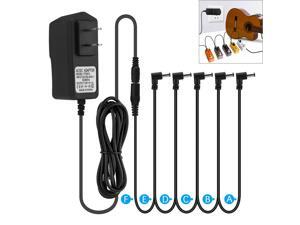 Guitar Pedal Power Supply Adapter US 9V 1A 5 Way Splitter Cables for Boss JOYO Guitar Pedal Power Supply Adapter US 9V 1A 5 Way Splitter Cables for Boss JOYO