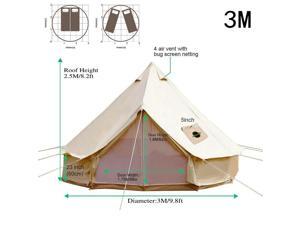 4-Season Bell Tent 3/4/5/6M Waterproof Cotton Canvas Glamping Camping Beach US 4-Season Bell Tent 3/4/5/6M Waterproof Cotton Canvas Glamping Camping Beach US