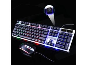 RGB Colorful LED Backlit Wired Gaming USB Computer PC Keyboard Light Up 104 keys