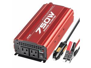 750W Power Inverter DC 12V to AC 110V Converter with 2A USB Charging Port 750W Power Inverter DC 12V to AC 110V Converter with 2A USB Charging Port