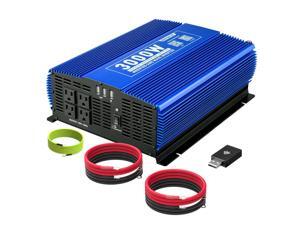 3000W Power Inverter 4 AC Outlets DC 12V to 110V AC Car Inverter 3000W Power Inverter 4 AC Outlets DC 12V to 110V AC Car Inverter