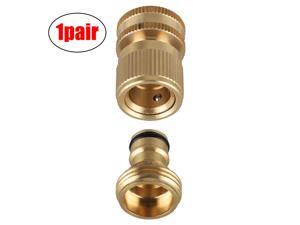Garden Hose Quick Connect Solid Brass Water Connector Female Male Fitting 3/4'' Garden Hose Quick Connect Solid Brass Water Connector Female Male Fitting 3/4''