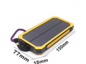 Waterproof 3000000mAh Portable Solar Charger Dual USB Battery Power Bank Yellow