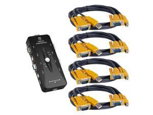 4 Port KVM Switch VGA Monitor USB Keyboard Mouse Printer Share 4 Port KVM Switch VGA Monitor USB Keyboard Mouse Printer Share