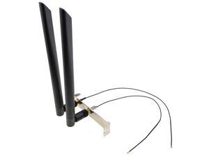 NGFF MHF4 Extend Cable 6dBi WiFi Bluetooth Antenna Kit Full Height Rear Bracket NGFF MHF4 Extend Cable 6dBi WiFi Bluetooth Antenna Kit Full Height Rear Bracket